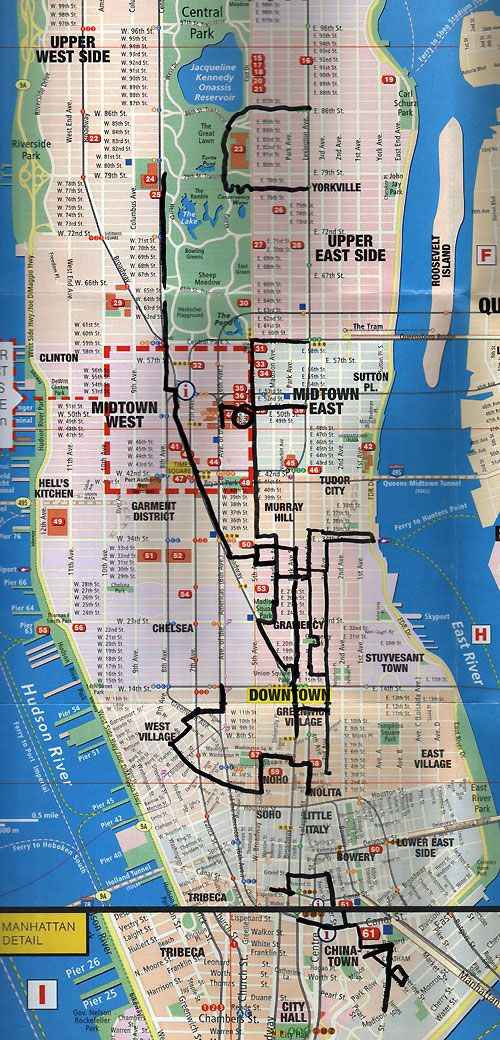 New York City Walking Map Printable Cities And Towns Map
