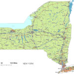 New York State Vector Road Map Lossless Scalable AI PDF Map For