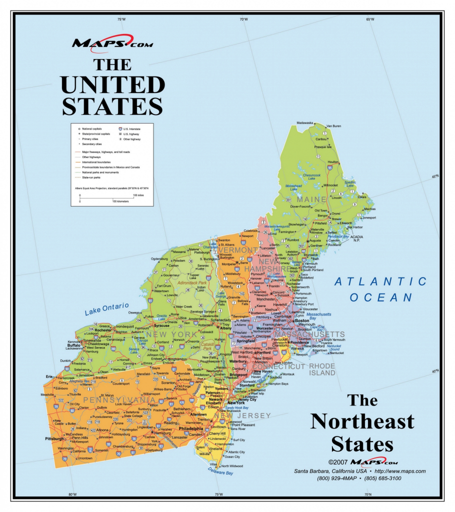 Northeast Region States And Capitals Map Printable Map