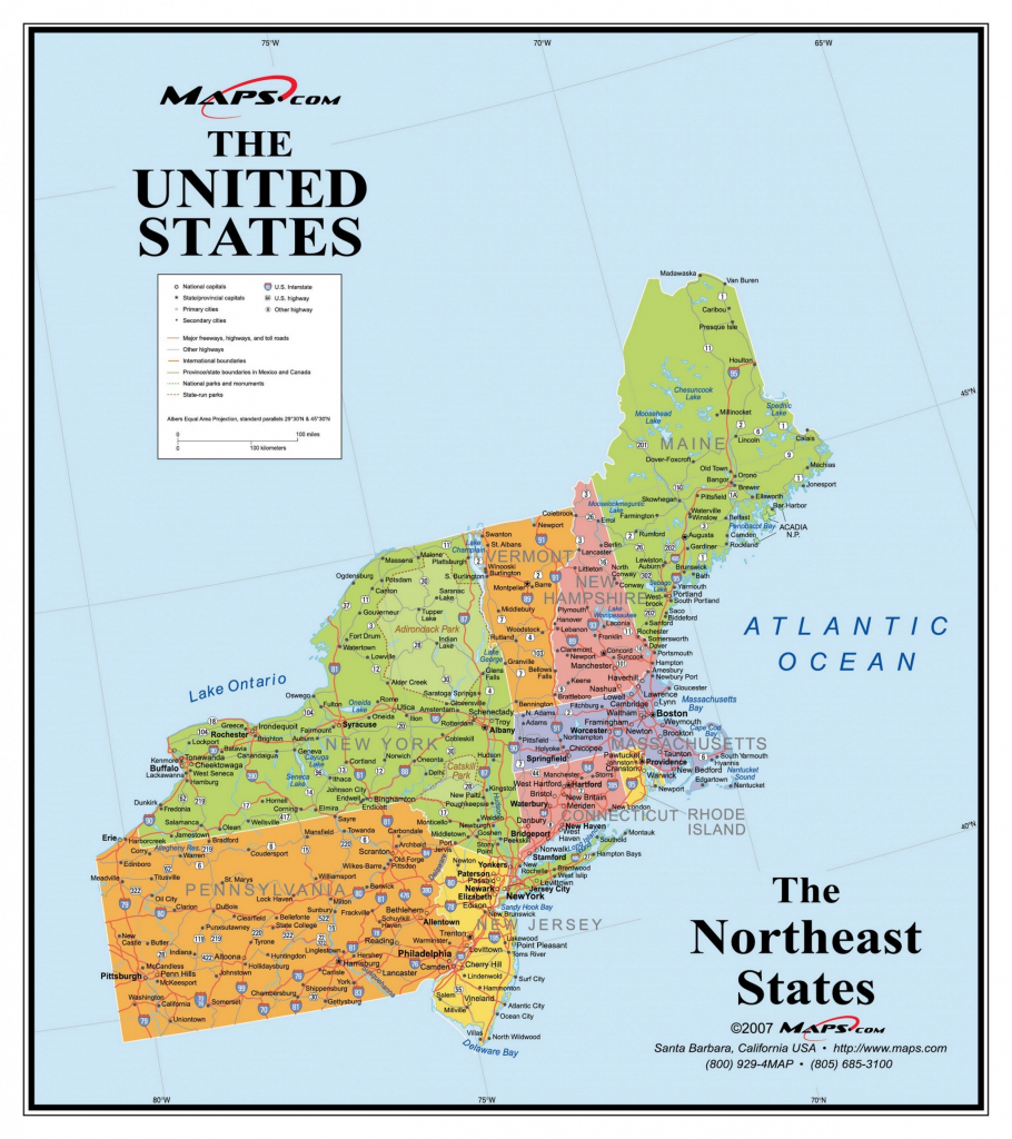 Printable Map Of Northeast States Adams Printable Map