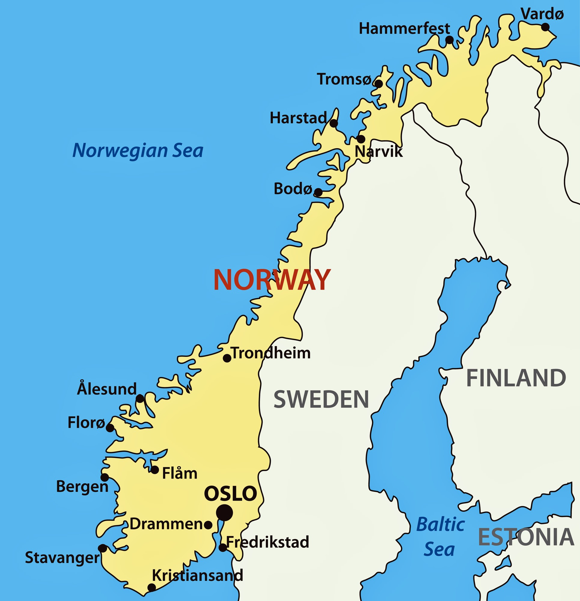 Norway Maps Printable Maps Of Norway For Download