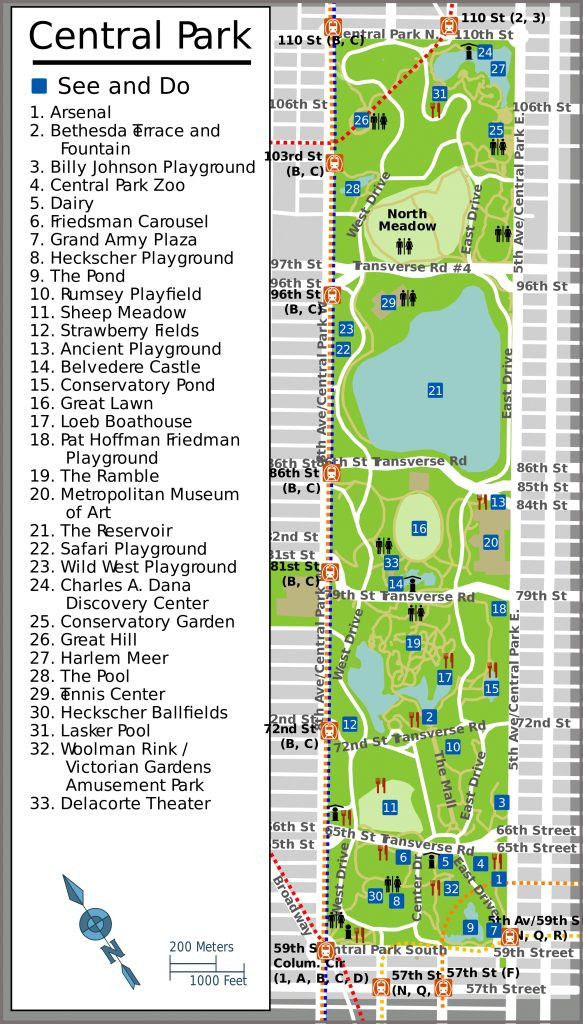 Printable Map Of Central Park