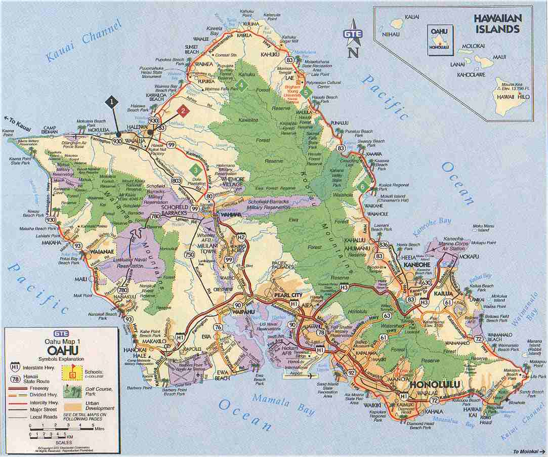 Oahu Map Adams Printable Map