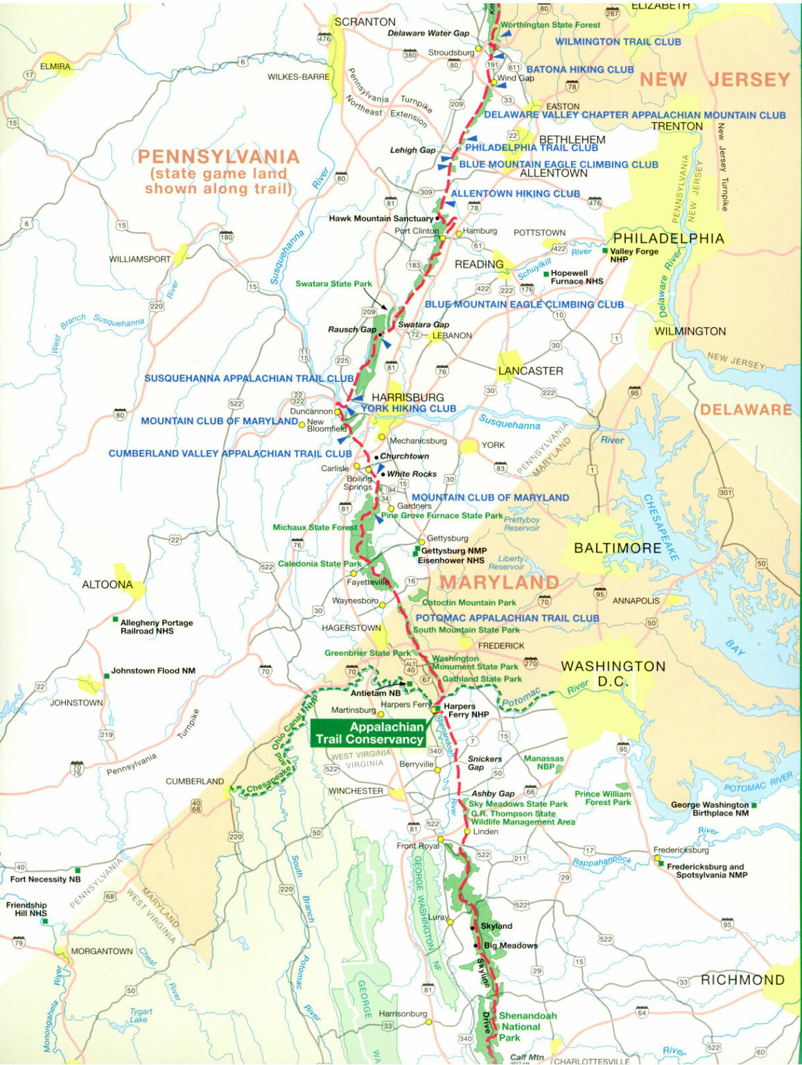 Official Appalachian Trail Maps Printable Hiking Maps Printable Maps Adams Printable Map