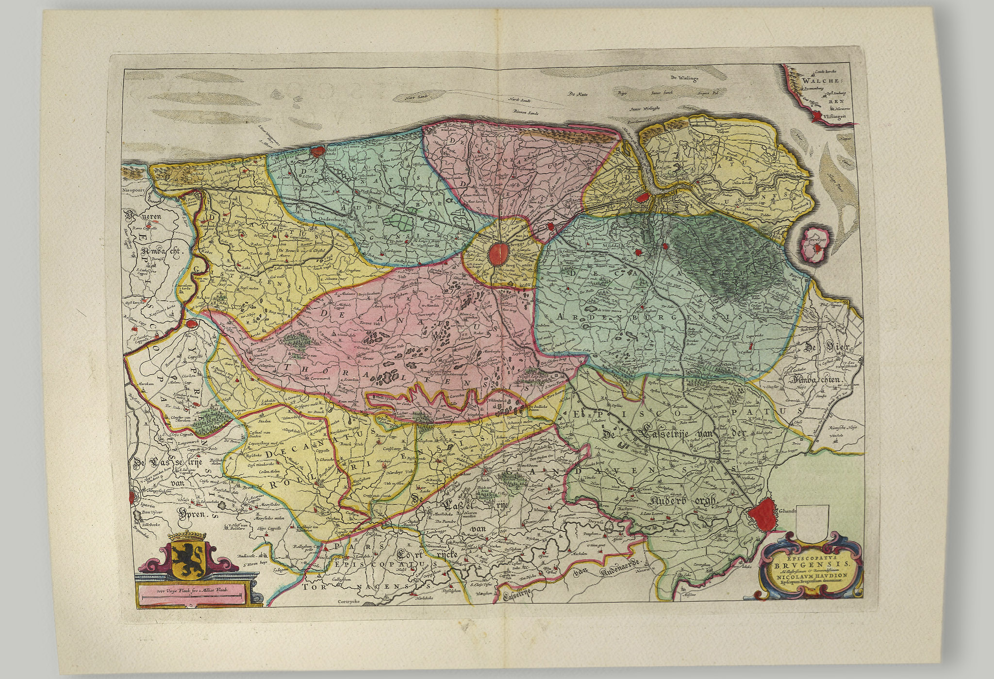 Old Map Of Bruges Ghent Belgium Blaeu Prints Buy Historical Map 