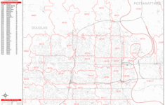 Omaha Nebraska Zip Code Wall Map Red Line Style By MarketMAPS