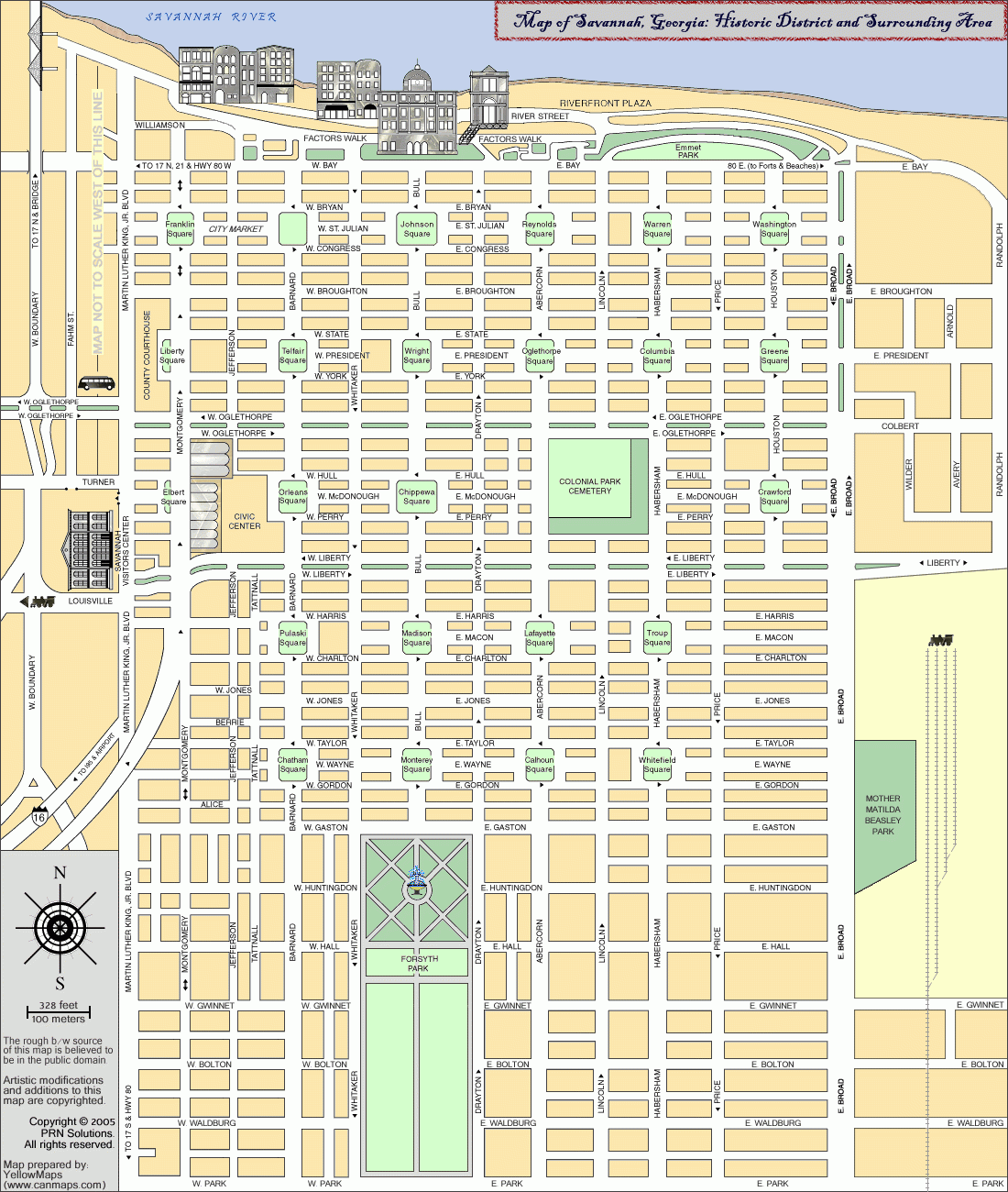 Online Map Of Savannah Historic District