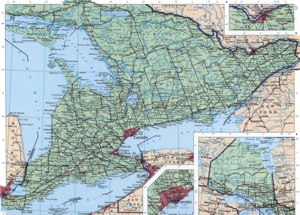 Ontario Detailed Geographic Map Free Printable Geographical Map Ontario ...