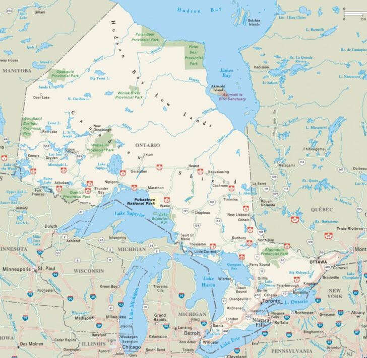 Free Printable Road Map Of Ontario