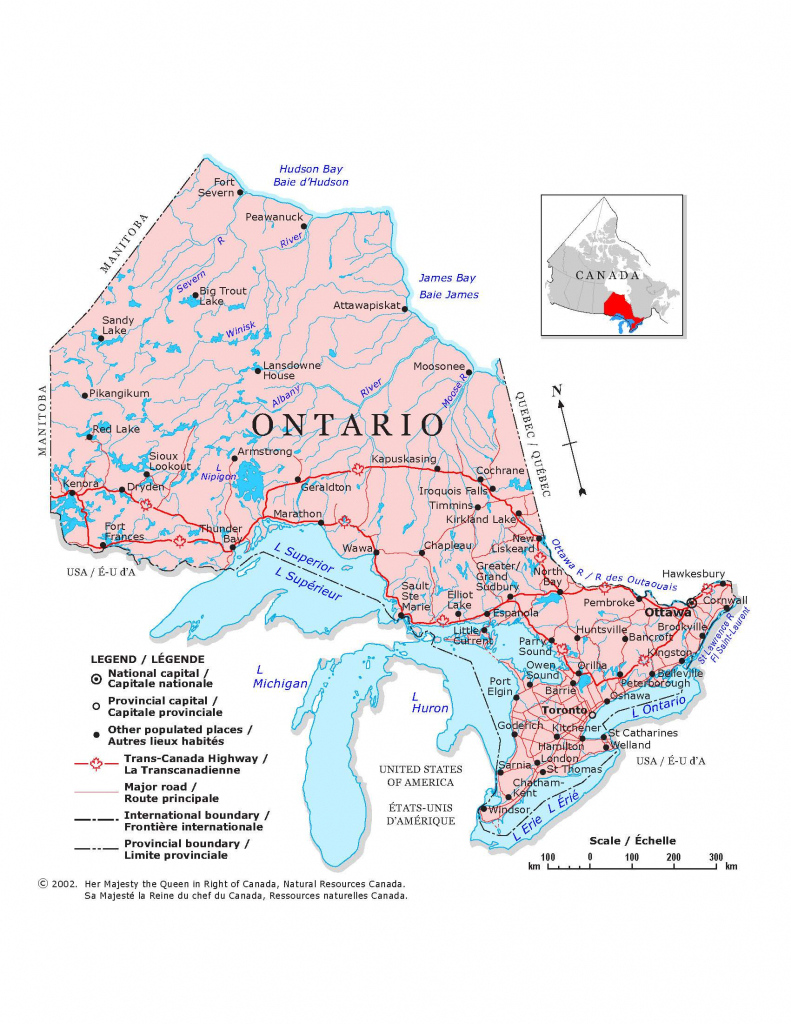 Ontario Highway Map With Regard To Printable Map Of Ontario Printable 