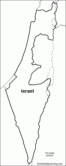 Outline Map Research Activity 3 Israel EnchantedLearning