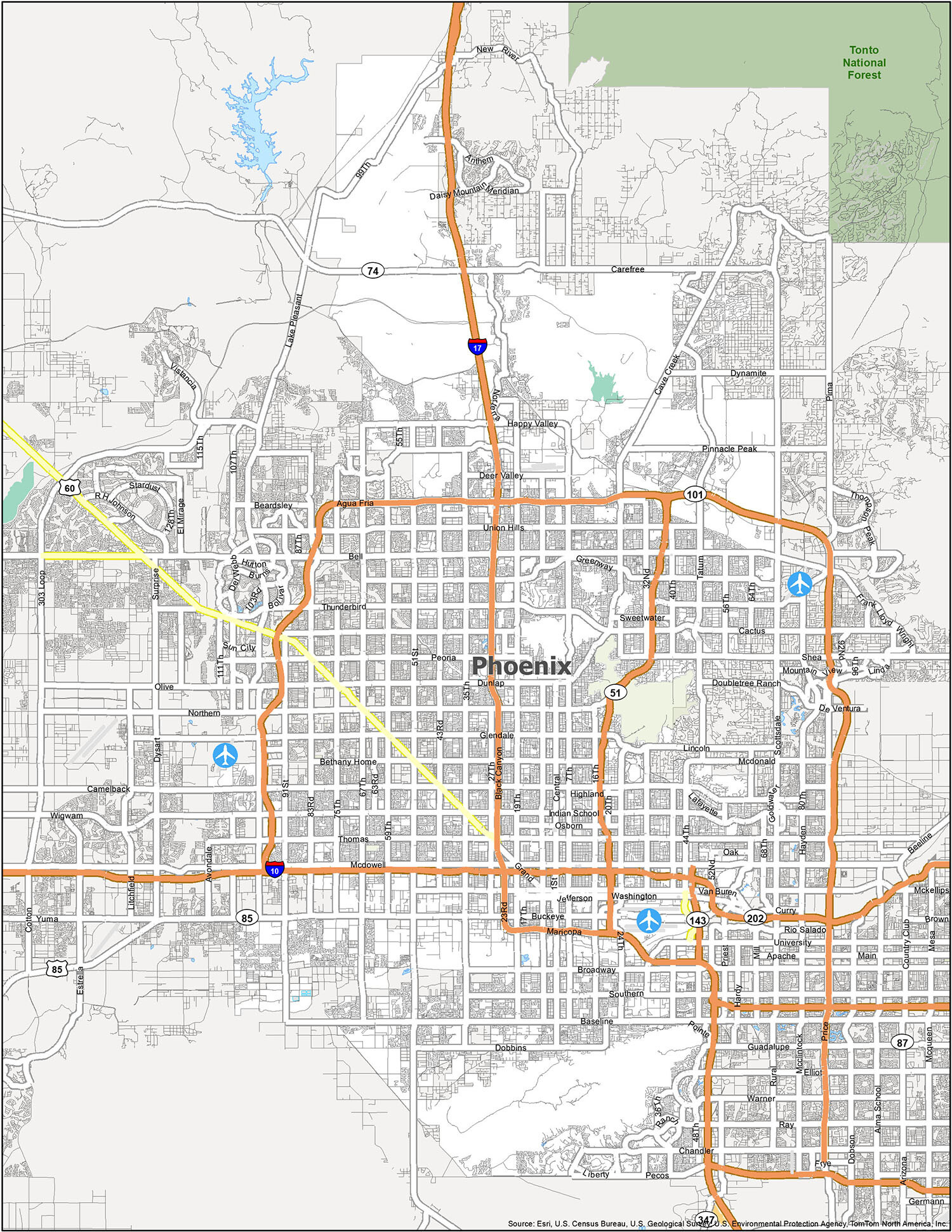 Phoenix Arizona Map GIS Geography