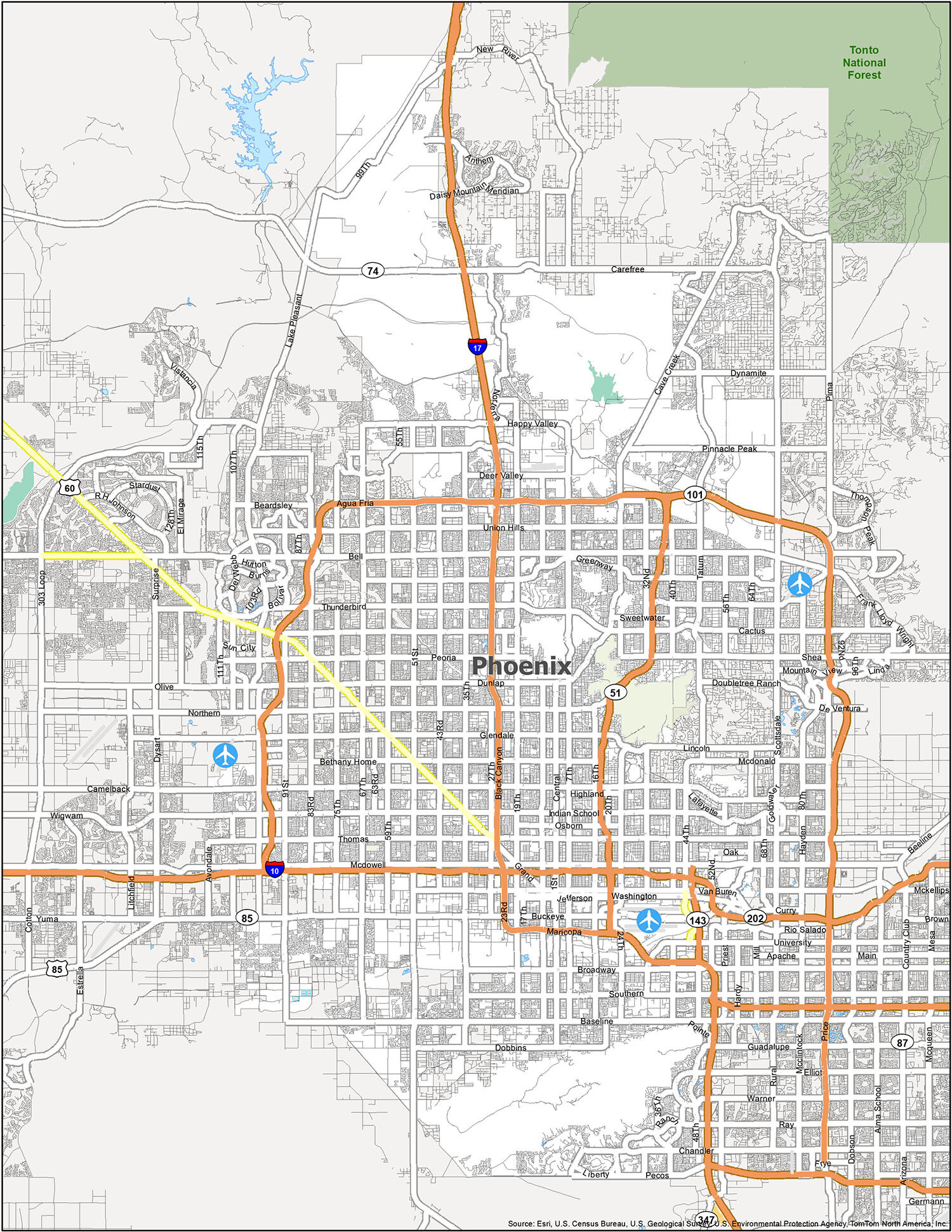 Phoenix Arizona Map Gis Geography 1 