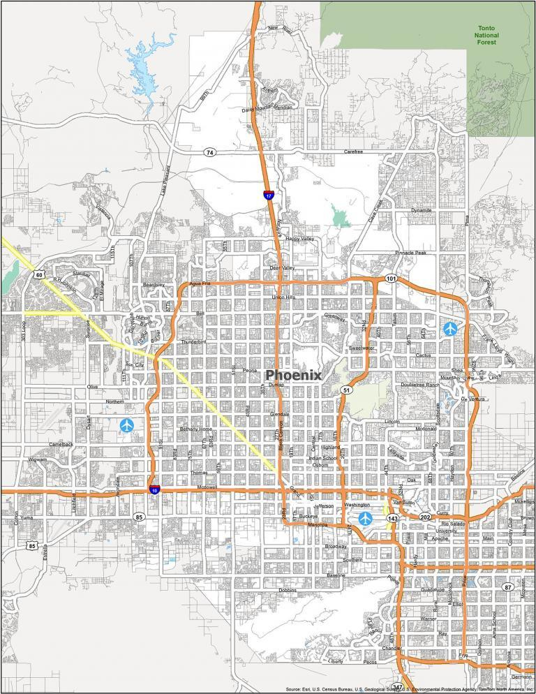 Phoenix Arizona Map Gis Geography 3 