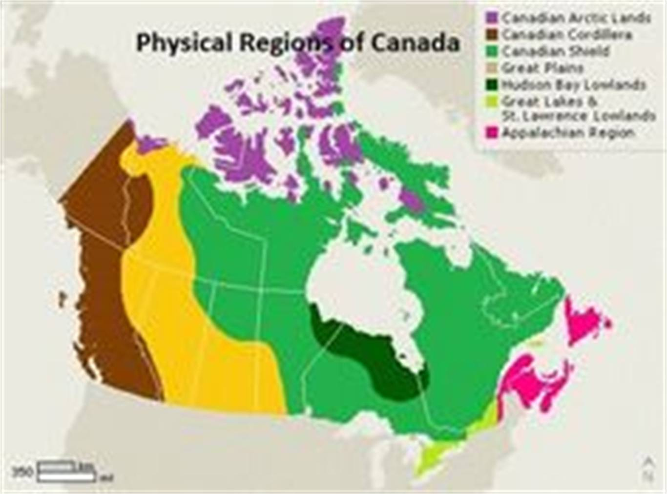 Free Printable Physical Regions Of Canada Map | Adams Printable Map