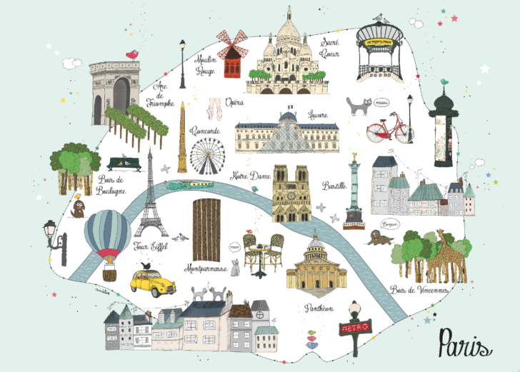 Printable Map Of Paris For Kids