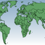 Political Green Blue White World Map A4 Free World Maps