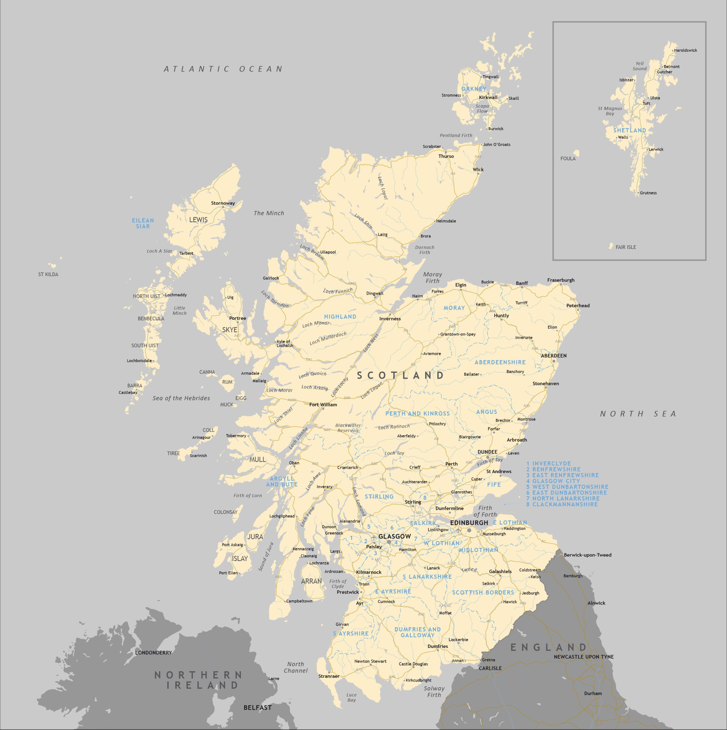 Political Map Of Scotland Royalty Free Editable Vector Map Maproom