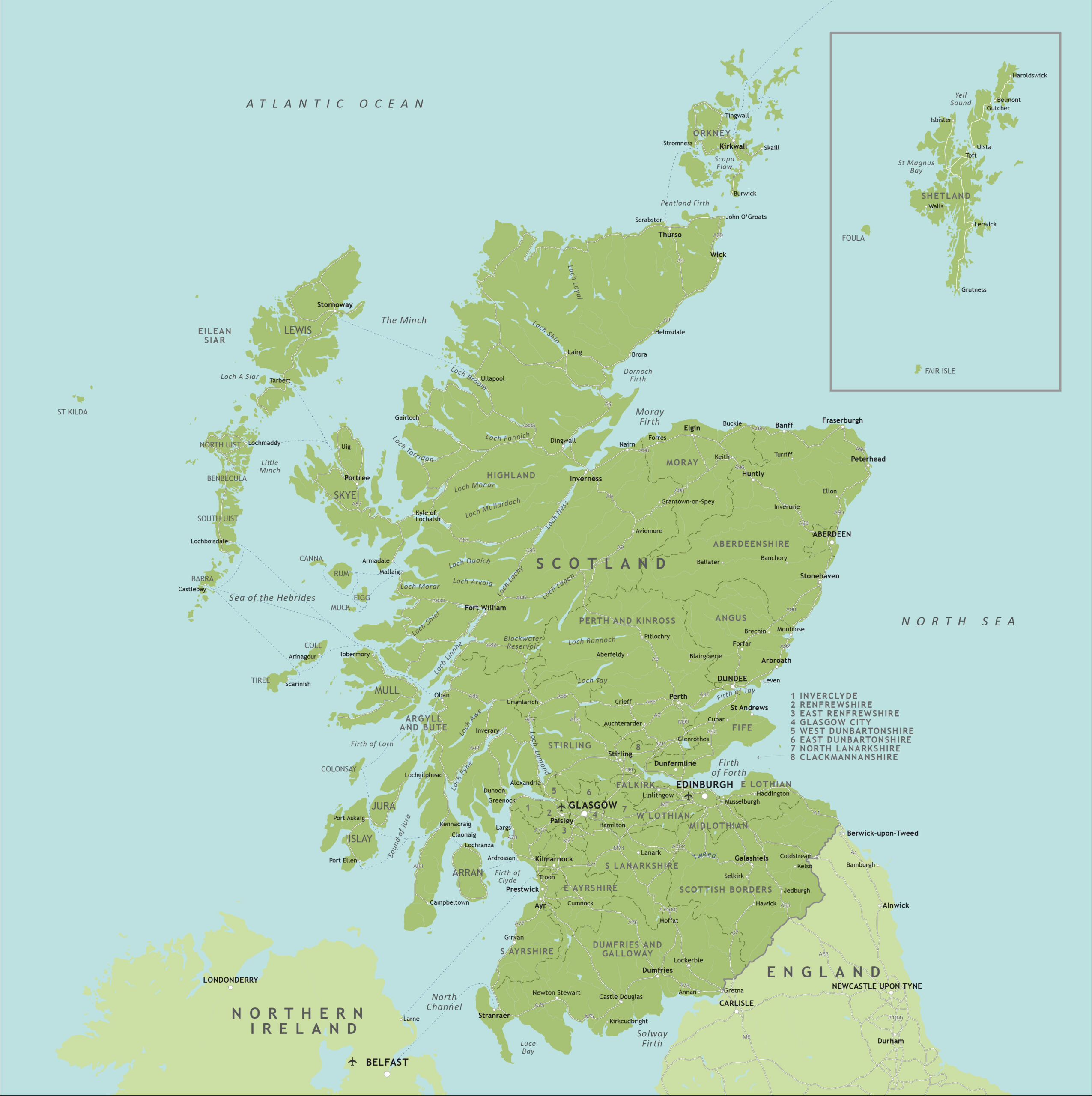 Political Map Of Scotland Royalty Free Editable Vector Map Maproom