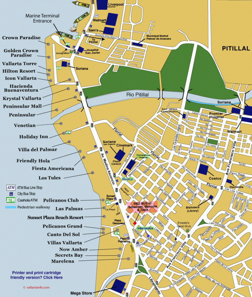 Portavita Mexico Map Printable Travel Maps Of Puerto Vallarta Puerto 