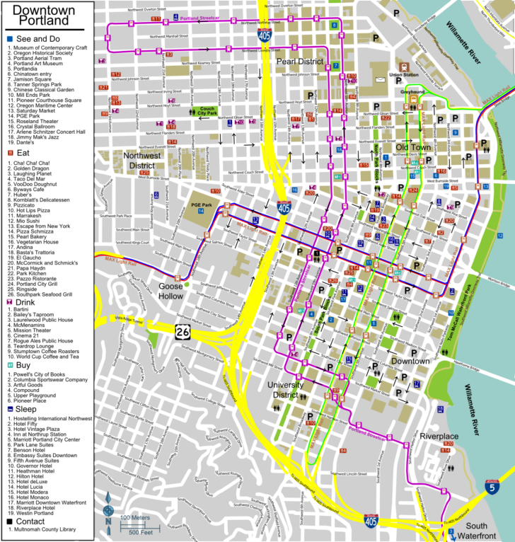 Portland Oregon Printable Map