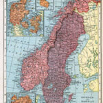 Print Map Of Sweden And Norway 1912 Etsy