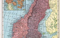 Print Map Of Sweden And Norway 1912 Etsy