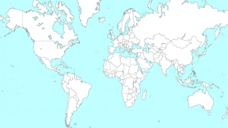 Printable A4 Size World Political Map Pdf | Adams Printable Map