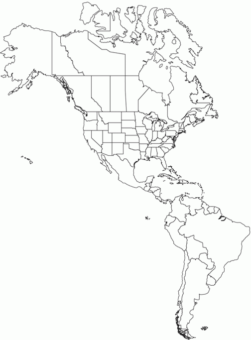 Printable Blank North And South America Map