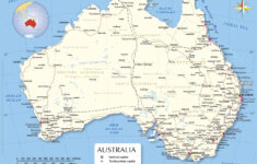 Printable Labeled Map Of Australia With States Capital Cities