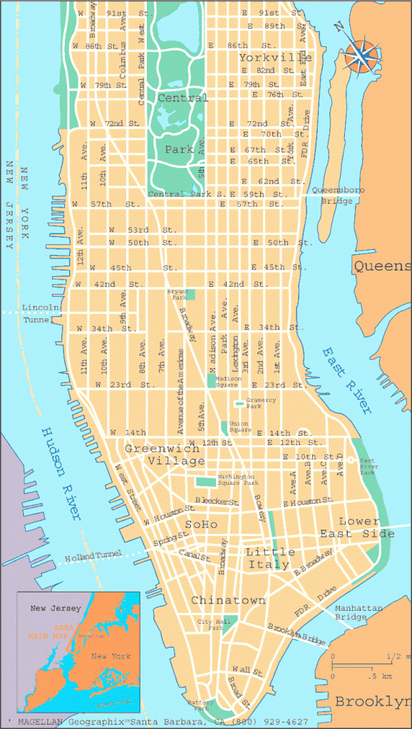 Printable Map Of Manhattan