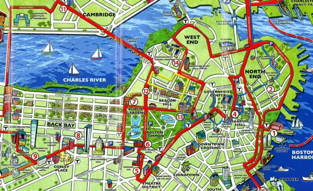 Printable Map Of Boston Attractions Free Printable Maps