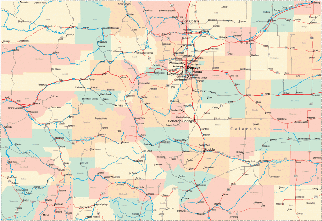 Printable Map Of Colorado Cities Printable Maps