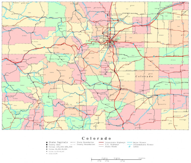 Printable Map Of Colorado Springs Printable Maps | Adams Printable Map
