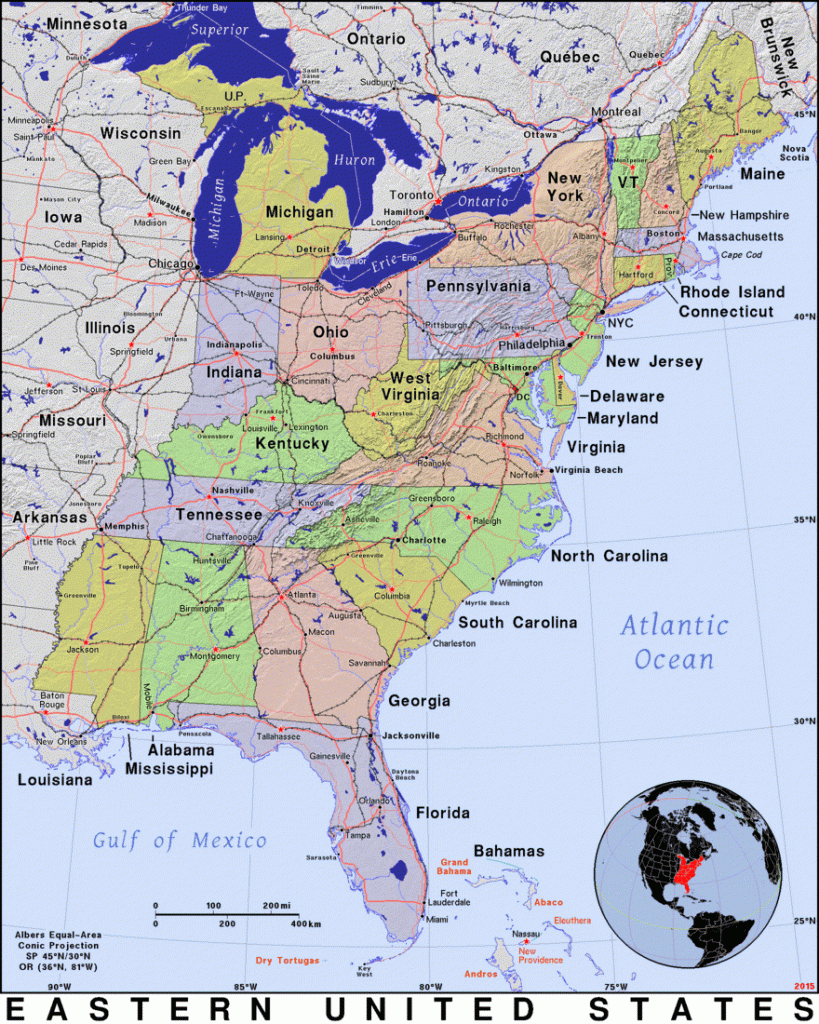 Printable Map Of Eastern United States Printable Maps 