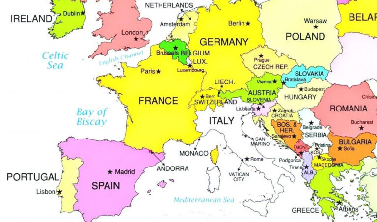 Printable Map Of Europe With Countries And Capitals Printable Maps ...