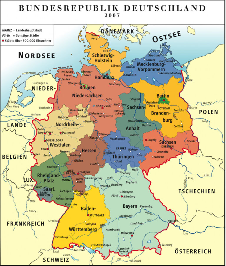 Printable Map Of Germany With Cities And Towns Printable Maps | Adams ...
