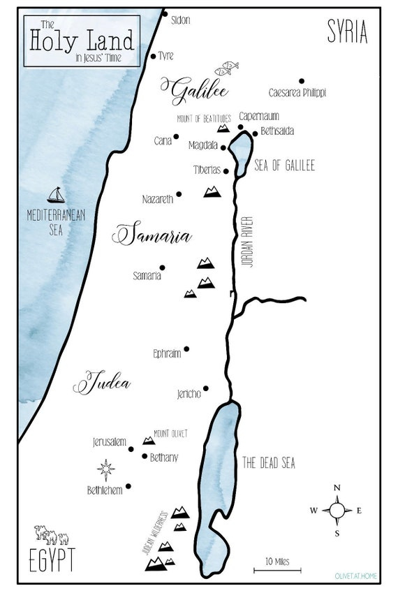 Printable Map Of Israel Jesus Time