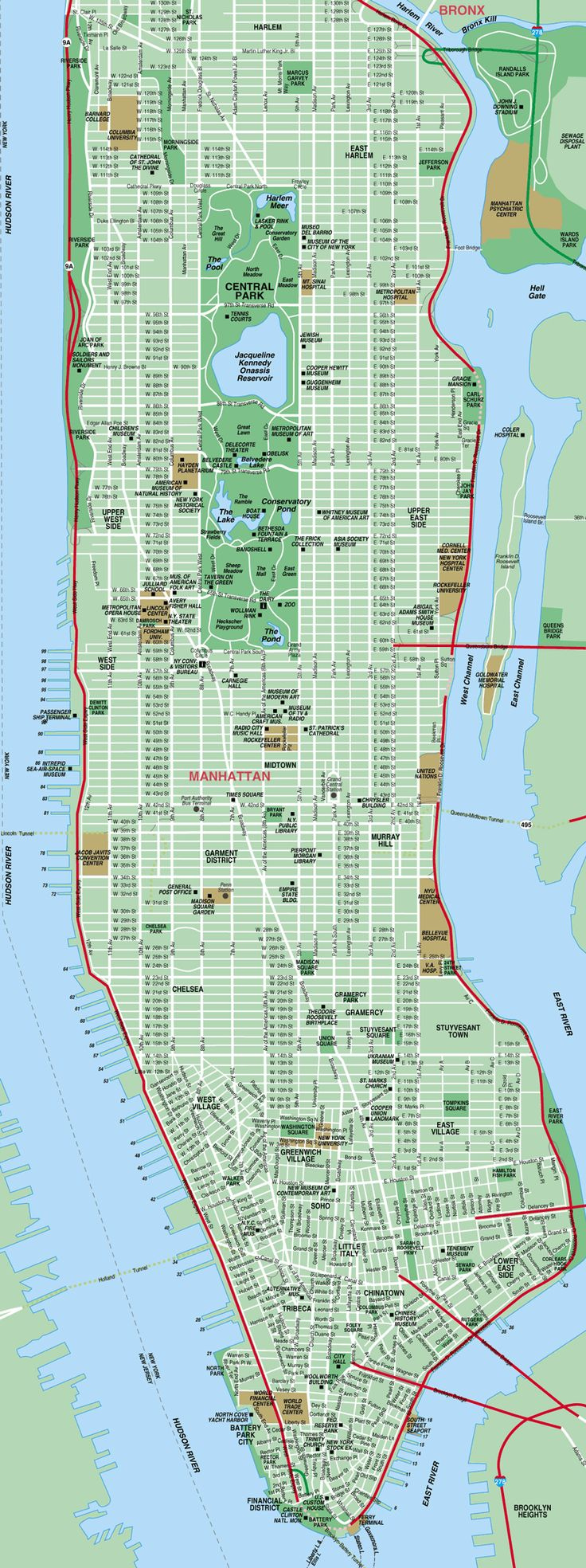 Printable Map Of Manhattan The International House Is Just To The 
