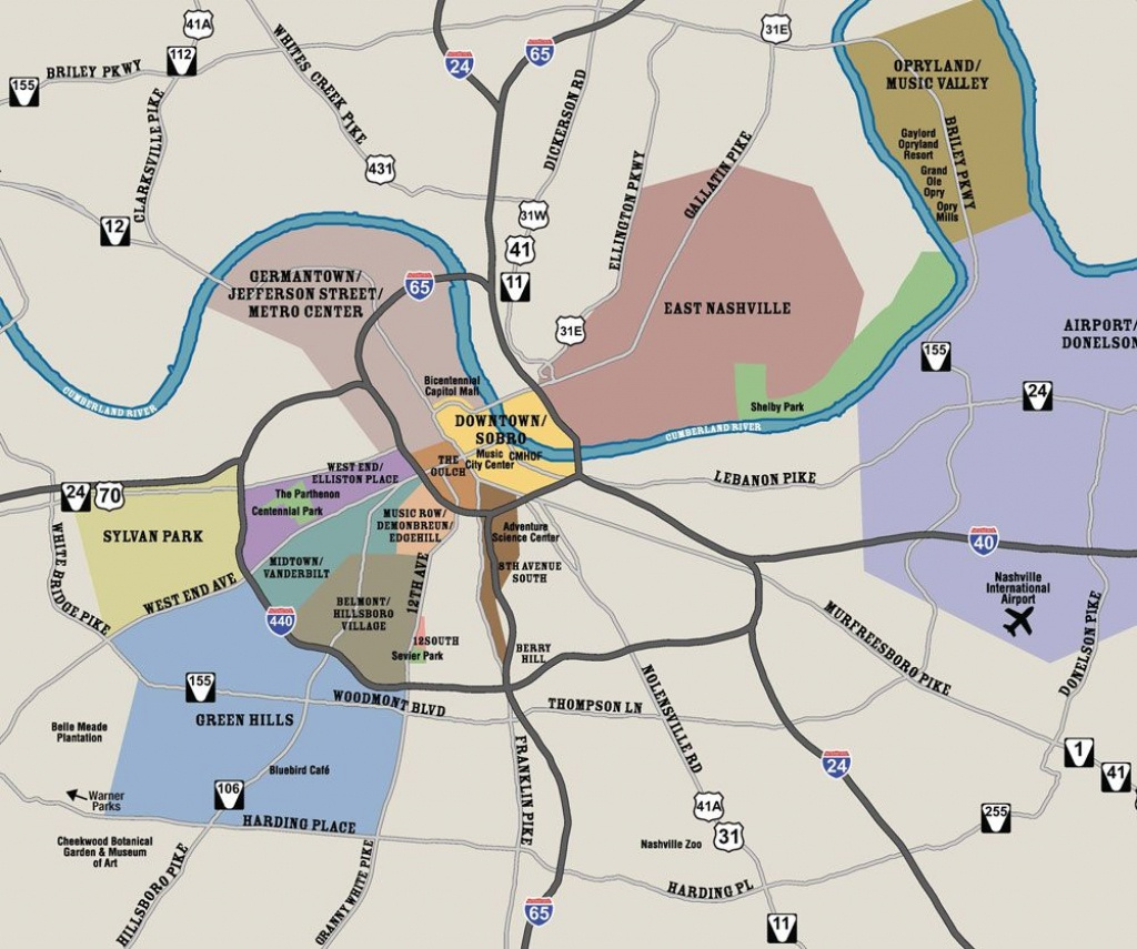 Printable Map Of Nashville Tn Printable Maps