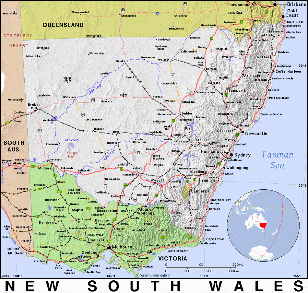 Printable Map Of Nsw Printable Maps