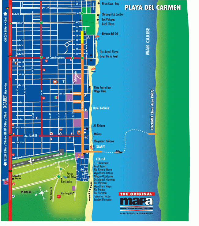 Printable Map Of Playa Del Carmen