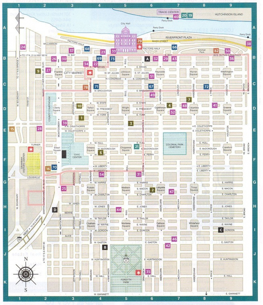 Printable Map Of Savannah Ga Historic District Printable Maps