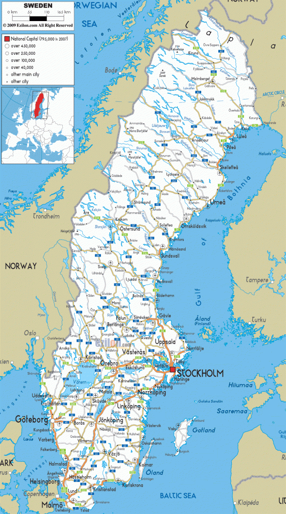 Printable Map Of Sweden Printable Maps