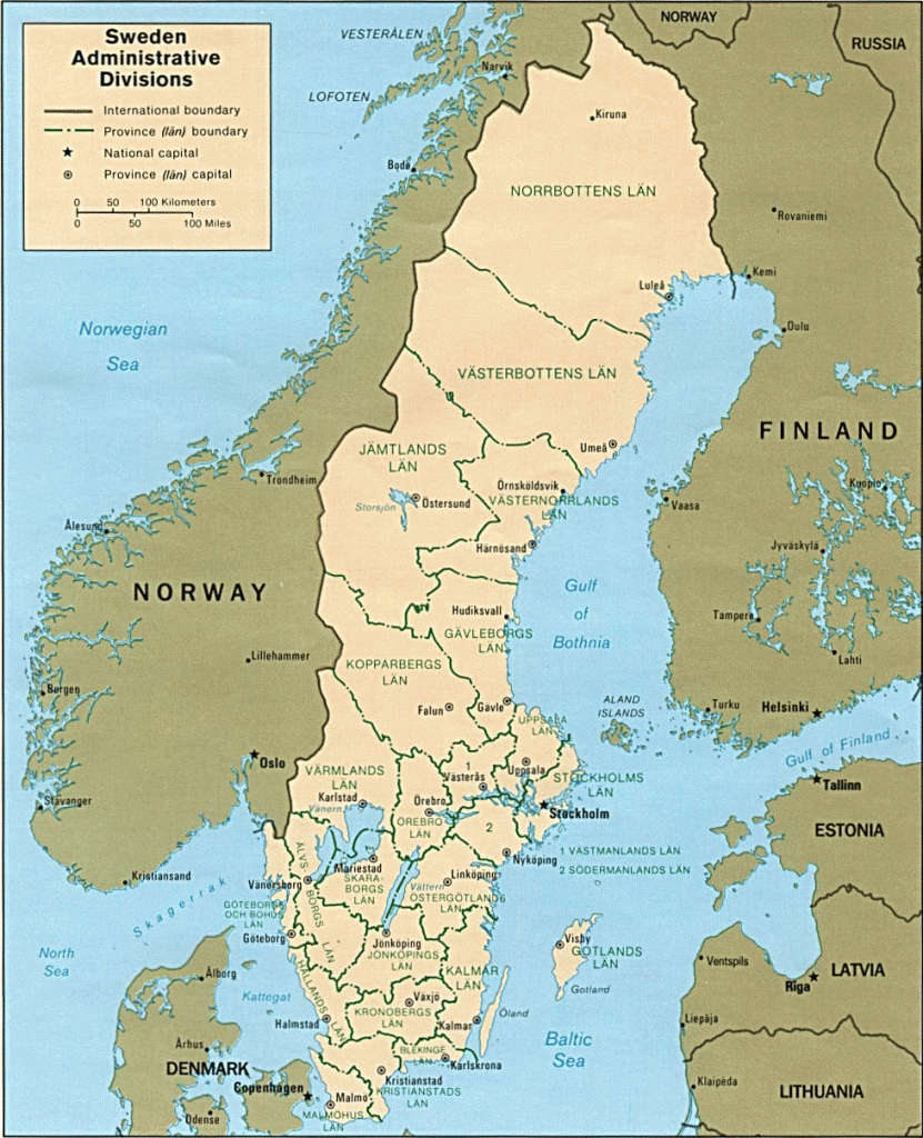 Printable Map Of Sweden Printable Maps