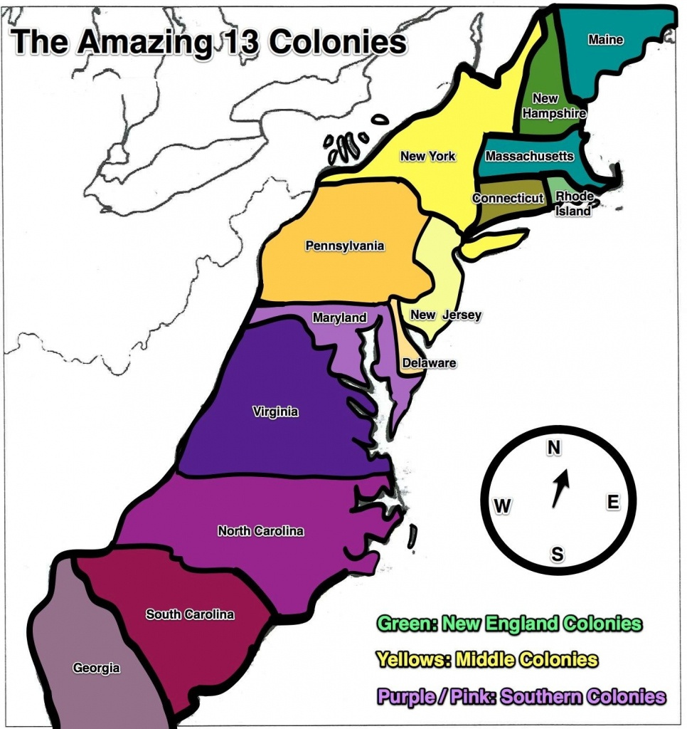 Printable Map Of The 13 Colonies With Names Printable Maps