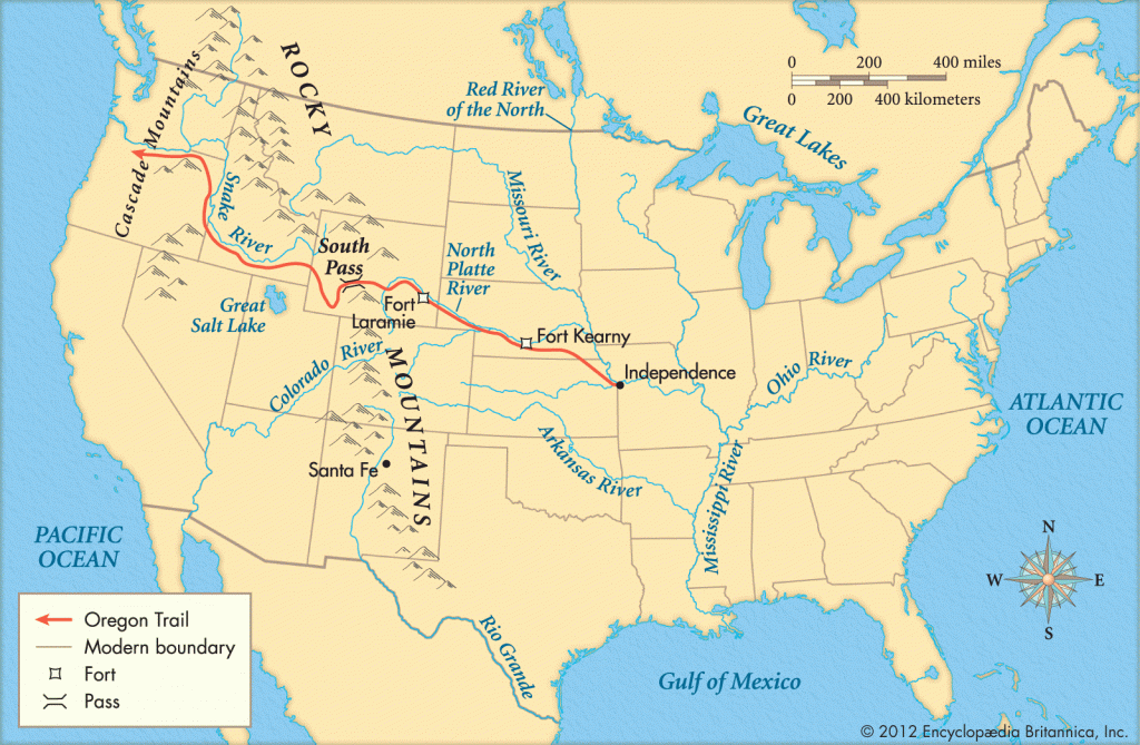 Printable Map Of The Oregon Trail Printable Maps