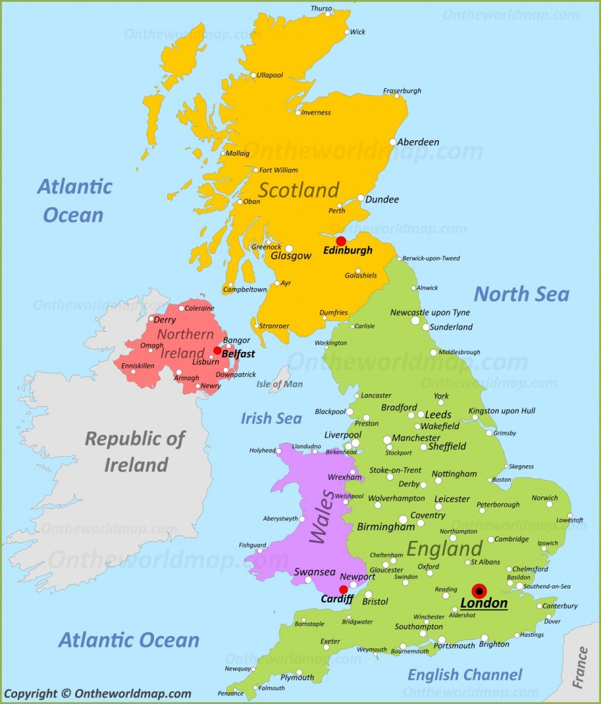 Printable Map Of Uk Cities | Adams Printable Map