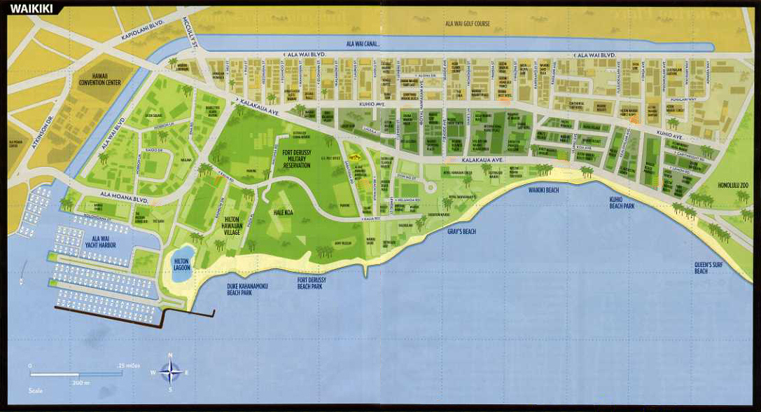 Printable Map Of Waikiki Travel Guide