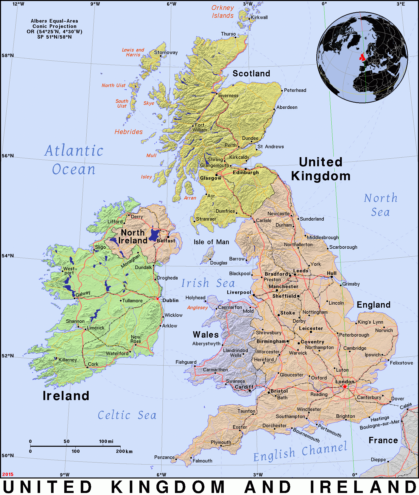 Printable Map UK United Kingdom United Kingdom And Ireland Public 